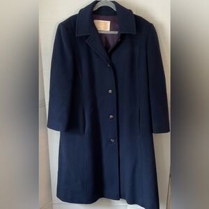 Pendleton navy Trench Coat woman’s wool overcoat no size tag flaws vintage